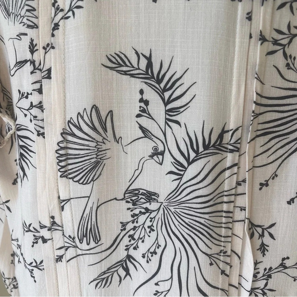 Anthropologie especia ruffle button up blouse novelty print long sleeve size S - Picture 5 of 9